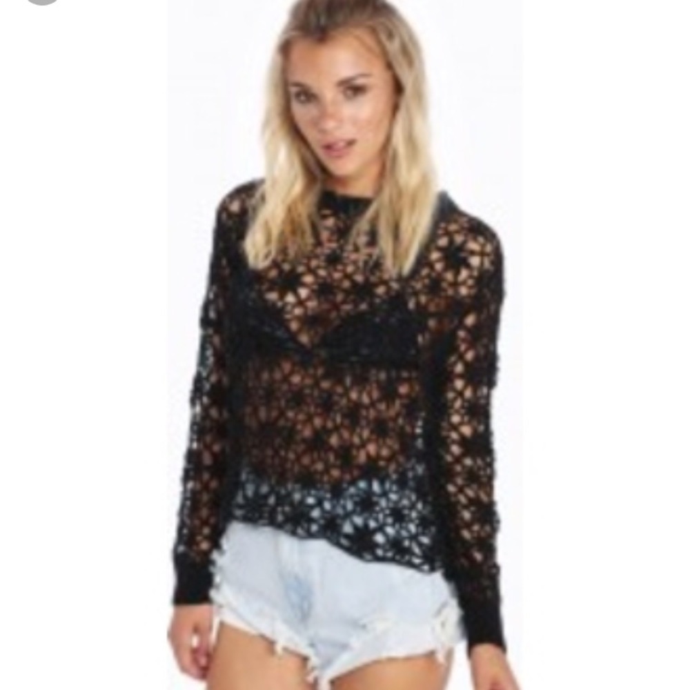 Wildfox crochet cotton sweater